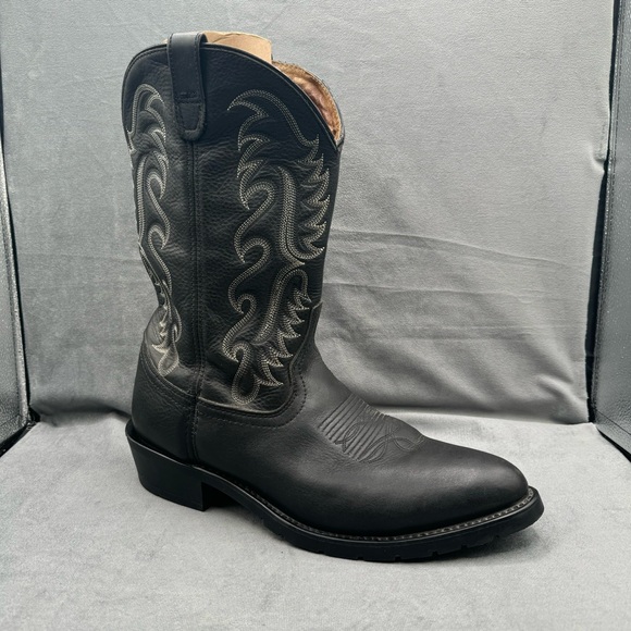 Dan Post DP69630 Milwaukee Boots Size 13D‎ Black Western Shoes Oil Resistant - Picture 1 of 13